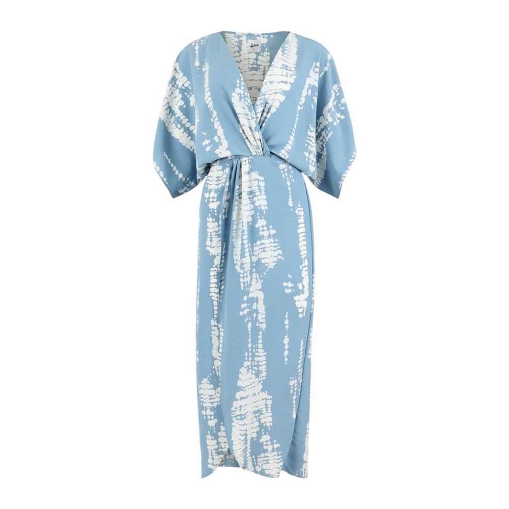 Snake print maxi dress in blue by Lezat, size L new with tags